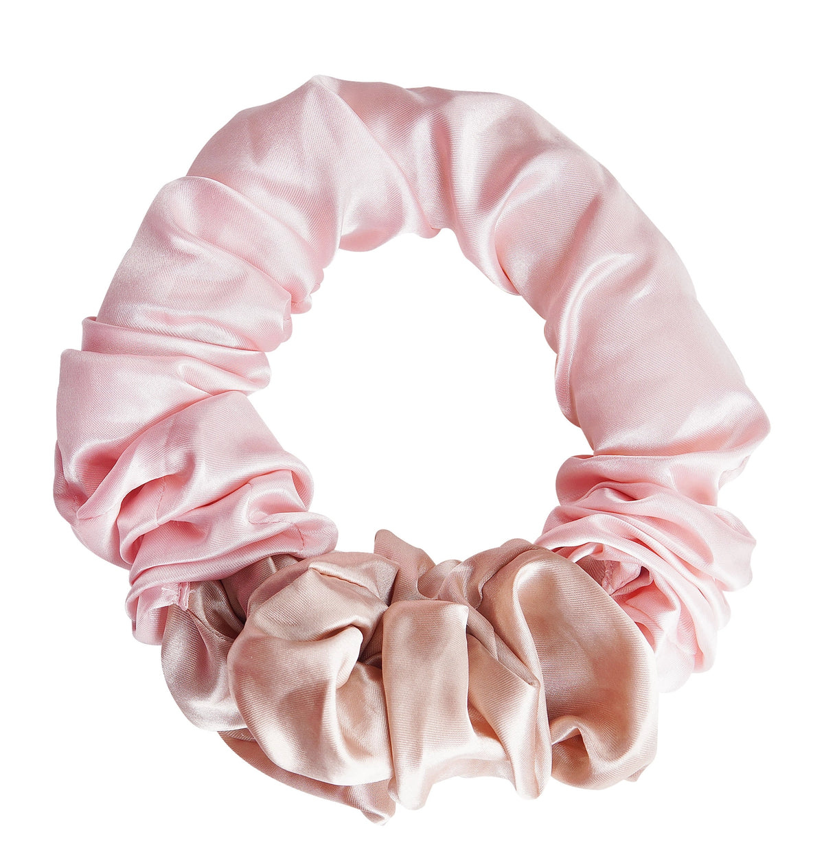Värmefri lock-scrunchie i rosa och nude
