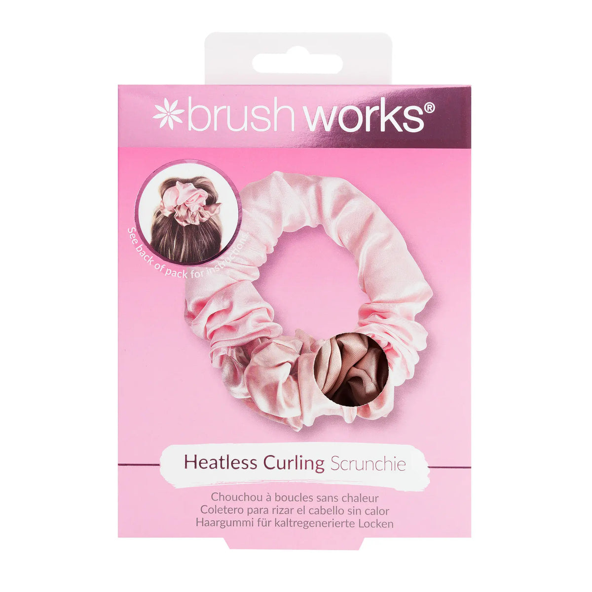 Värmefri lock-scrunchie i rosa och nude